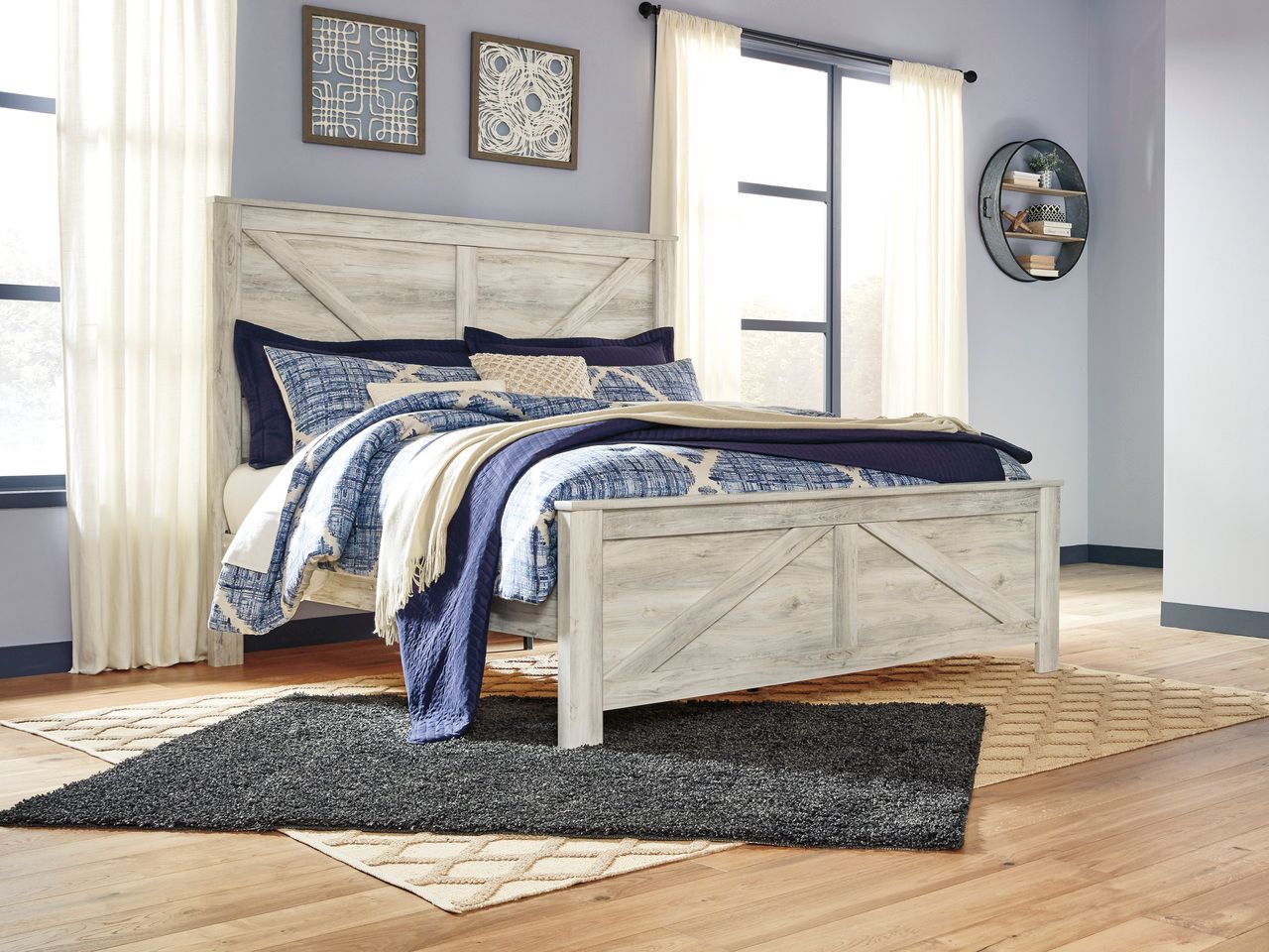 Bellaby Whitewash King Panel Bed B331B10