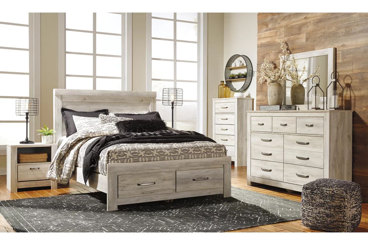 Bellaby White Queen Storage Panel Bed B331B4