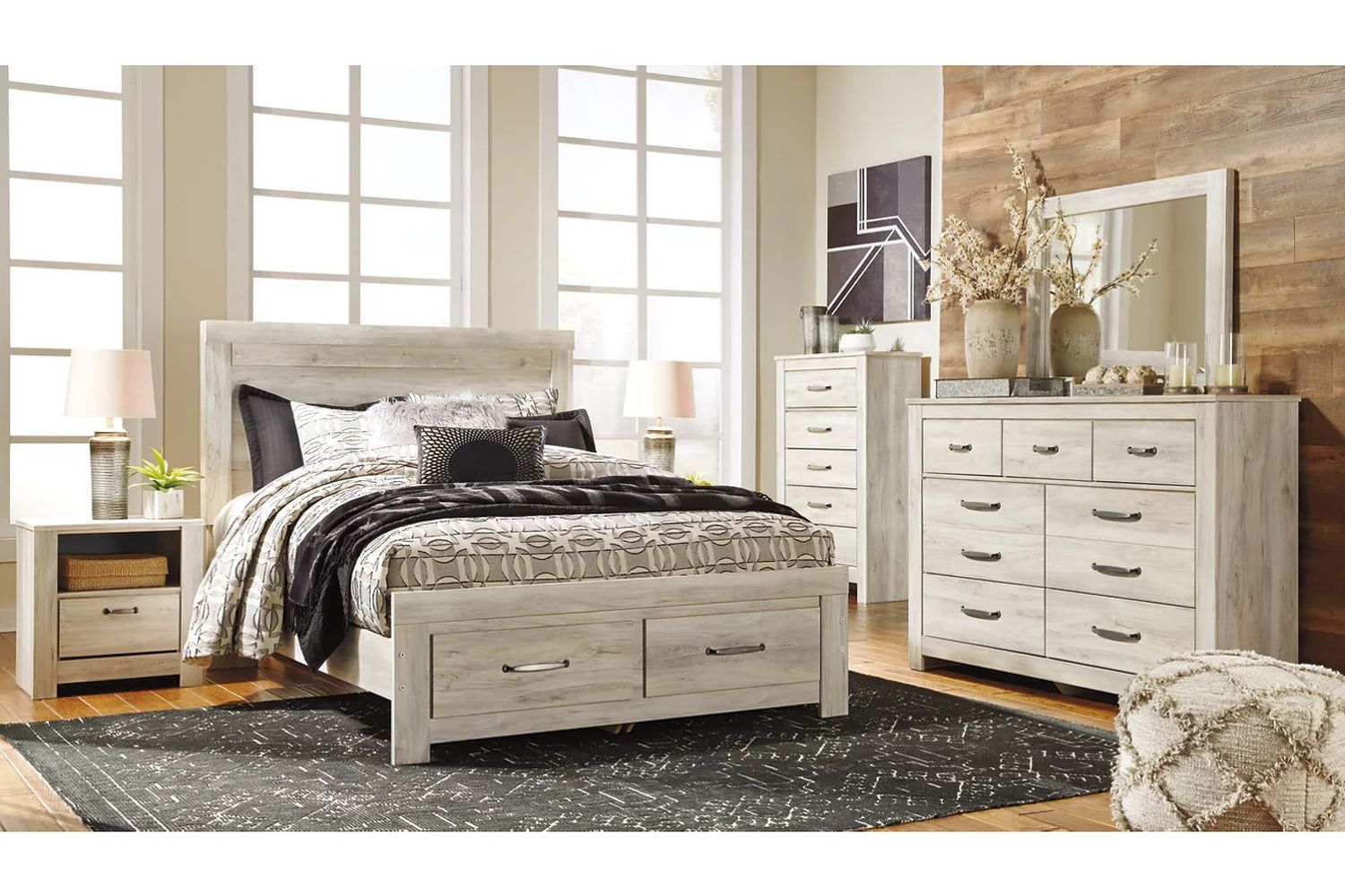 Bellaby White Queen Storage Panel Bed B331B4