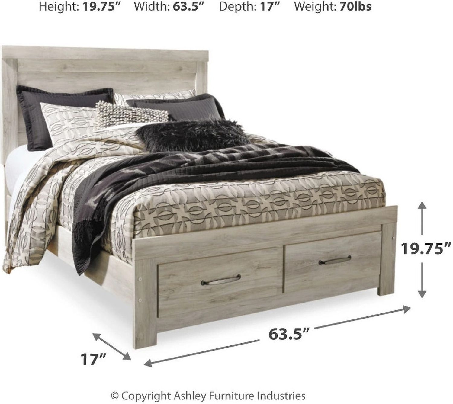 Bellaby White Queen Storage Panel Bed B331B4