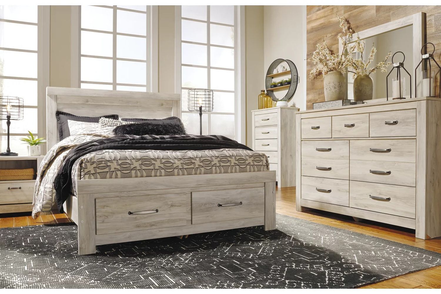 Bellaby White Queen Storage Panel Bed B331B4