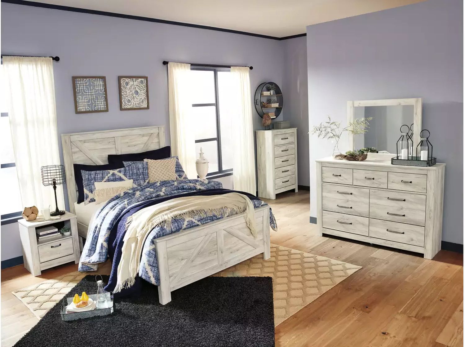 Bellaby Whitewash Queen Panel Bed B331B6