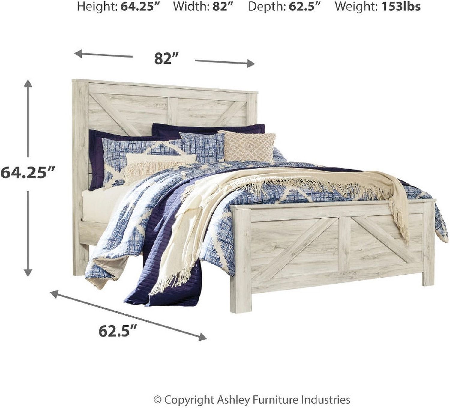 Bellaby Whitewash Queen Panel Bed B331B6