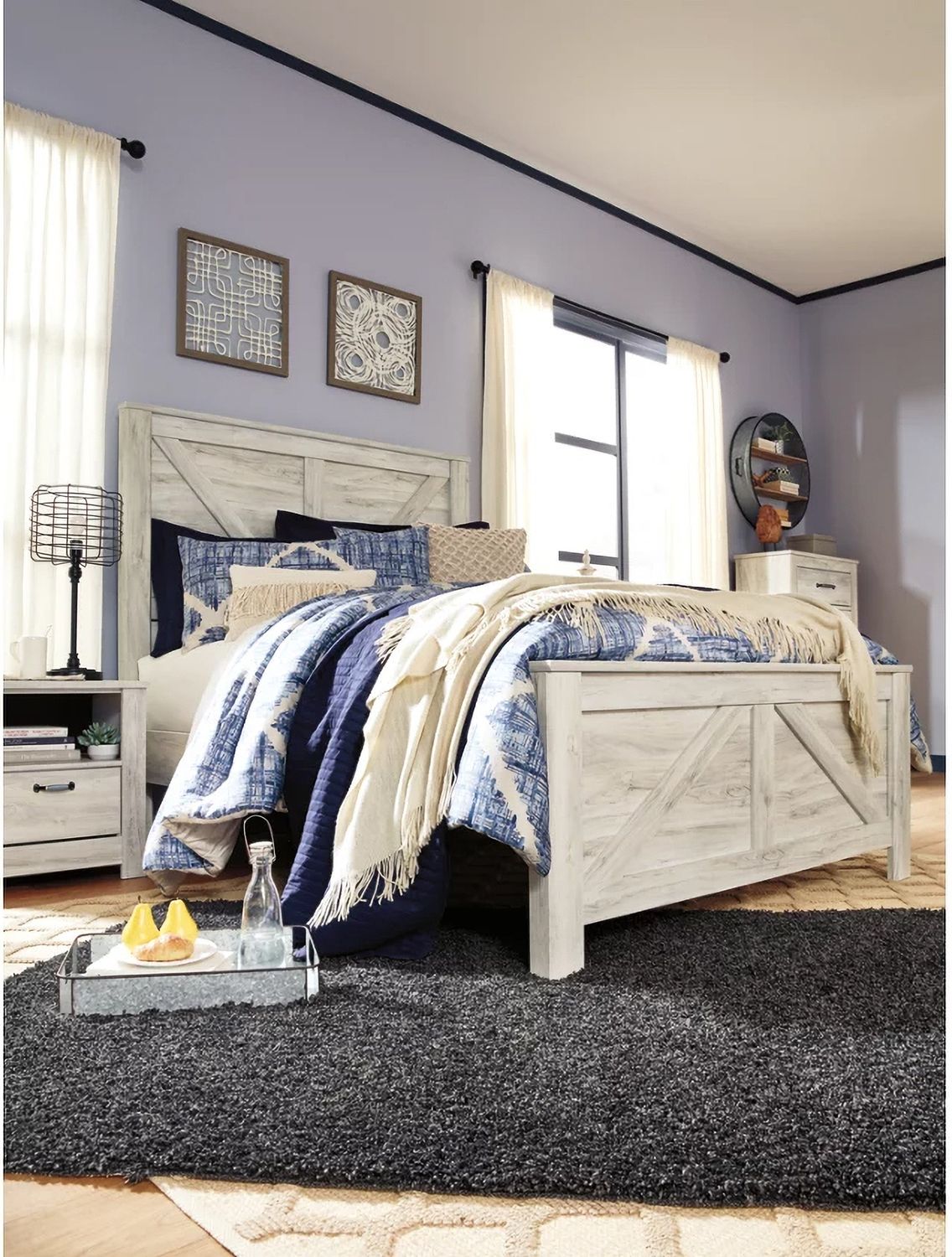 Bellaby Whitewash Queen Panel Bed B331B6