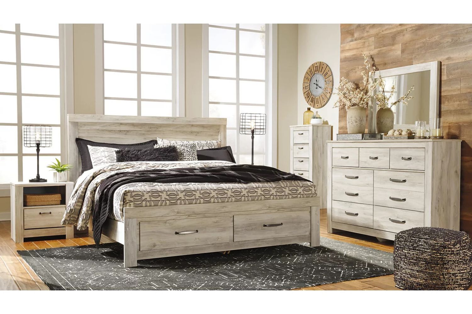 Bellaby White King Storage Panel Bed B331B9