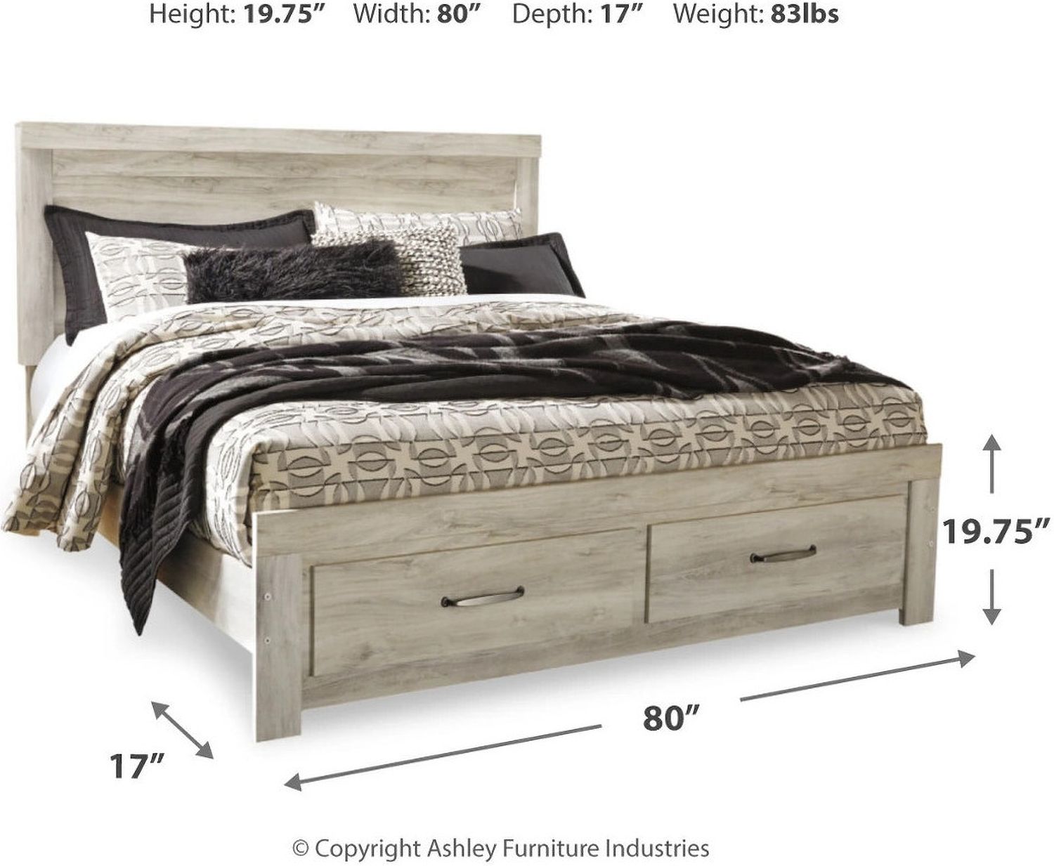 Bellaby White King Storage Panel Bed B331B9