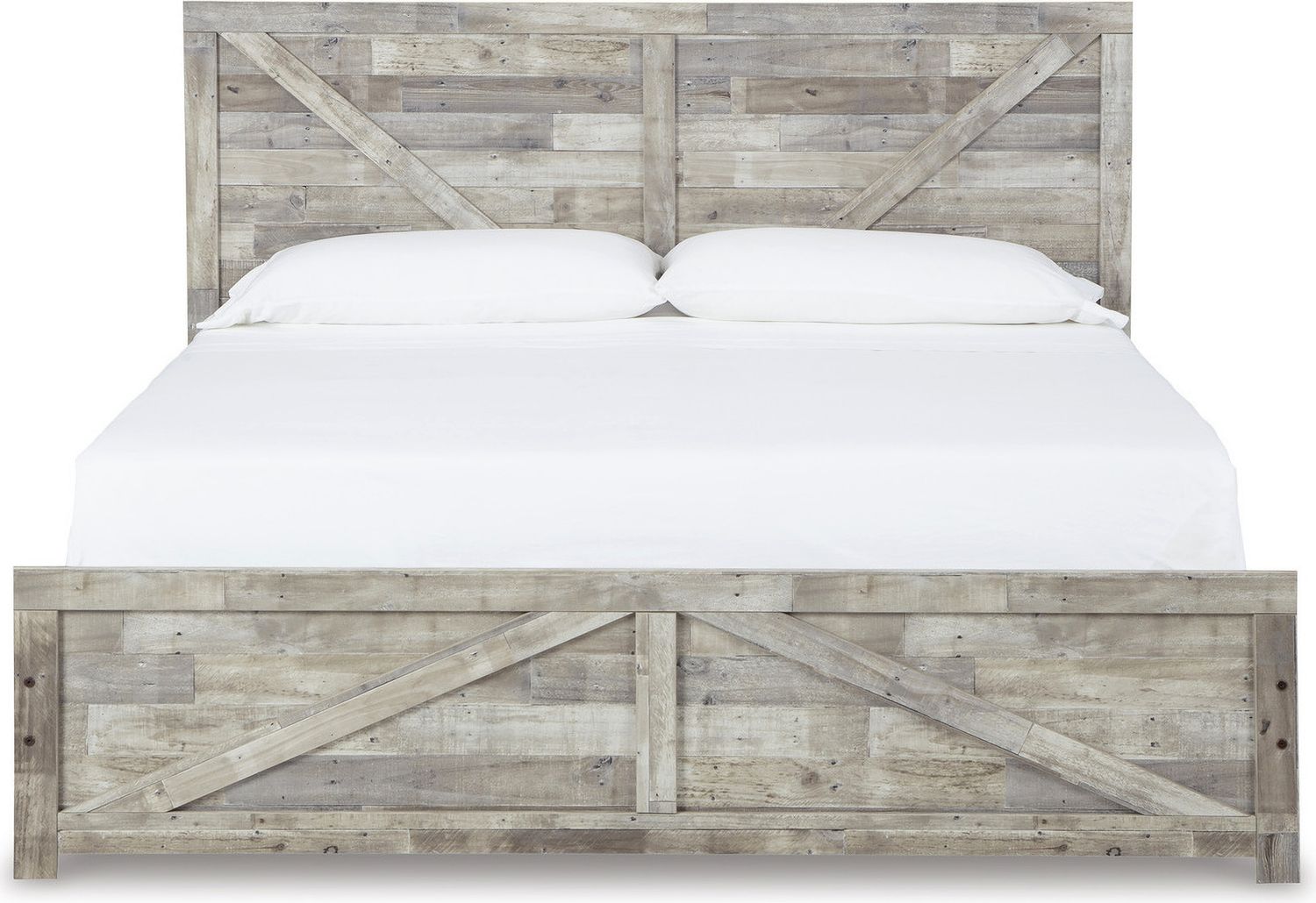 Hodanna Whitewash King Crossbuck Panel Bed B3487B4