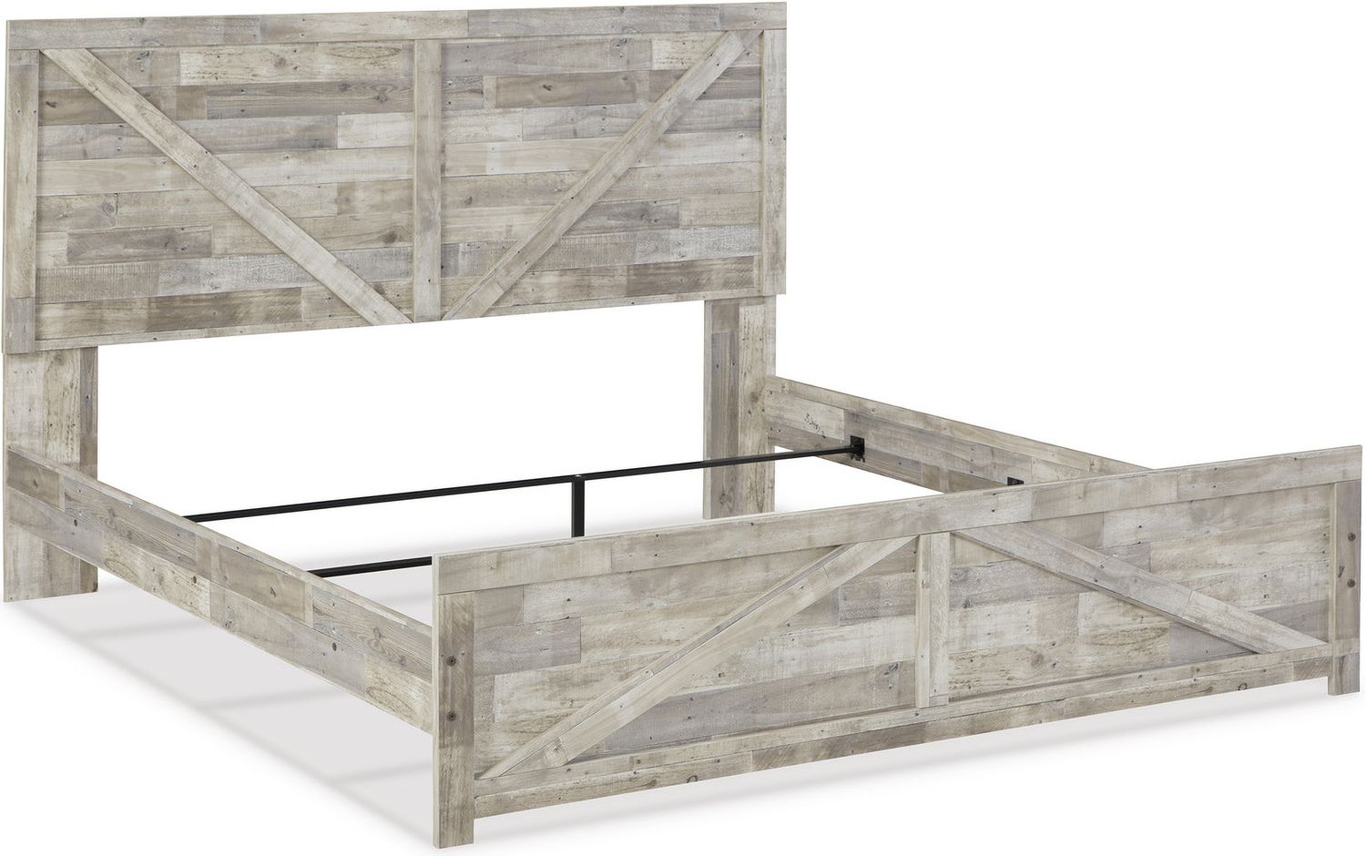 Hodanna Whitewash King Crossbuck Panel Bed B3487B4