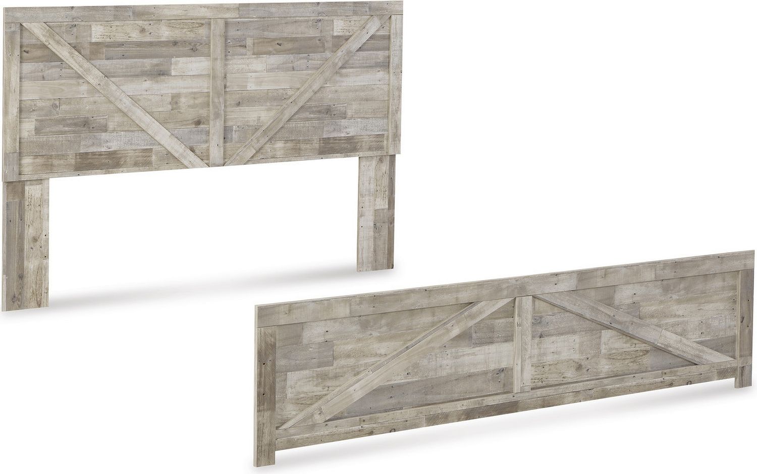 Hodanna Whitewash King Crossbuck Panel Bed B3487B4