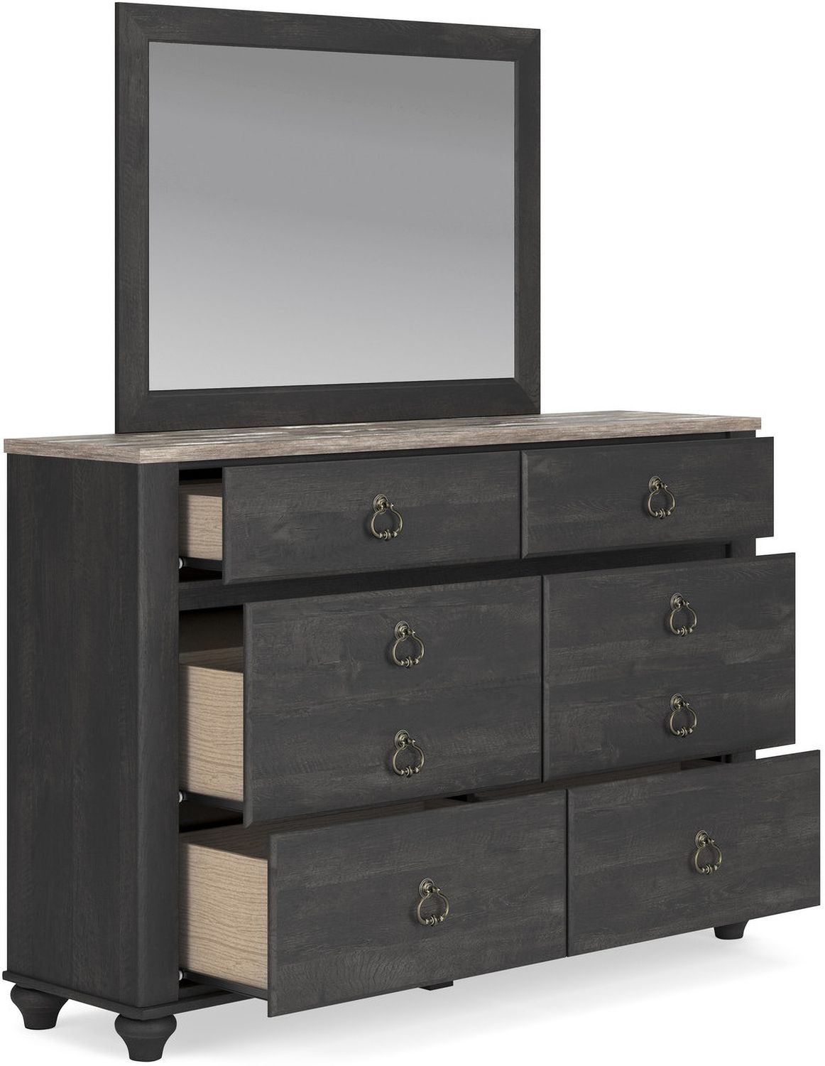 Nanforth Graphite Bedroom Mirror B367036