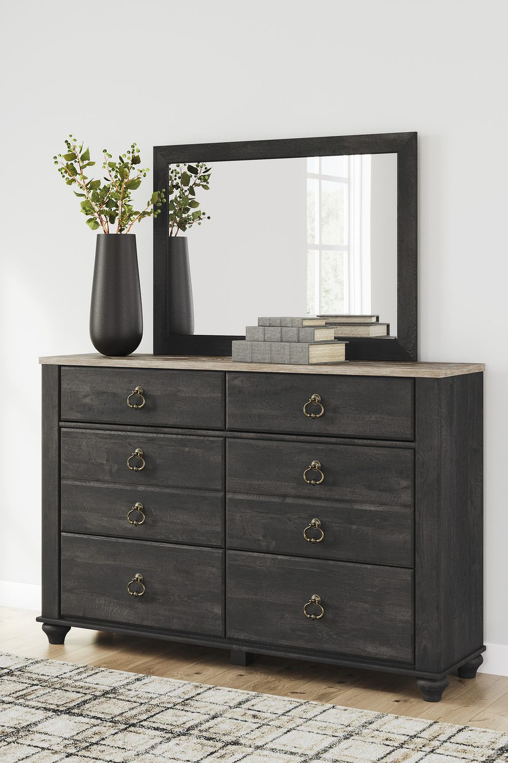 Nanforth Graphite Bedroom Mirror B367036