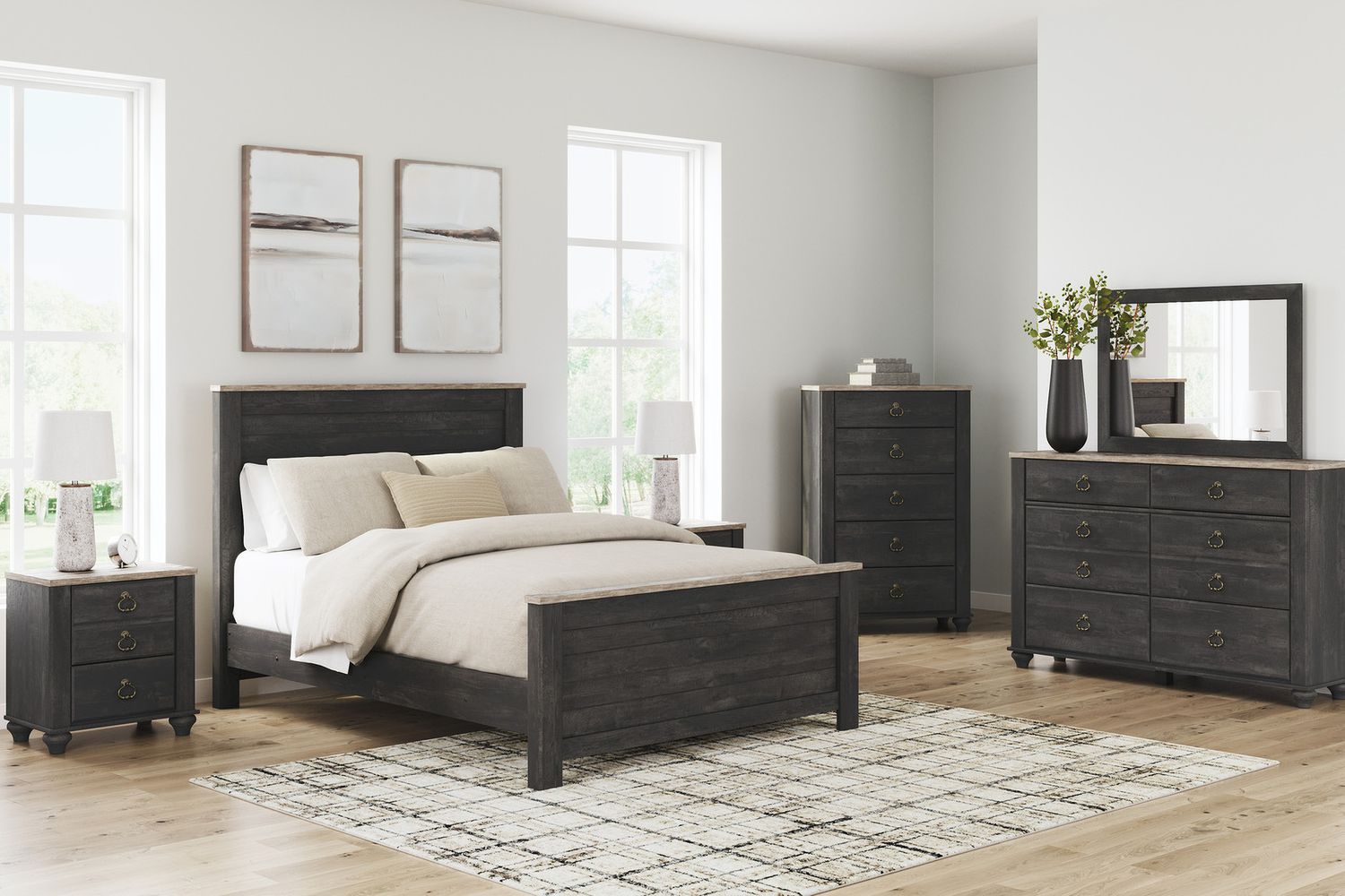 Nanforth Graphite Bedroom Mirror B367036