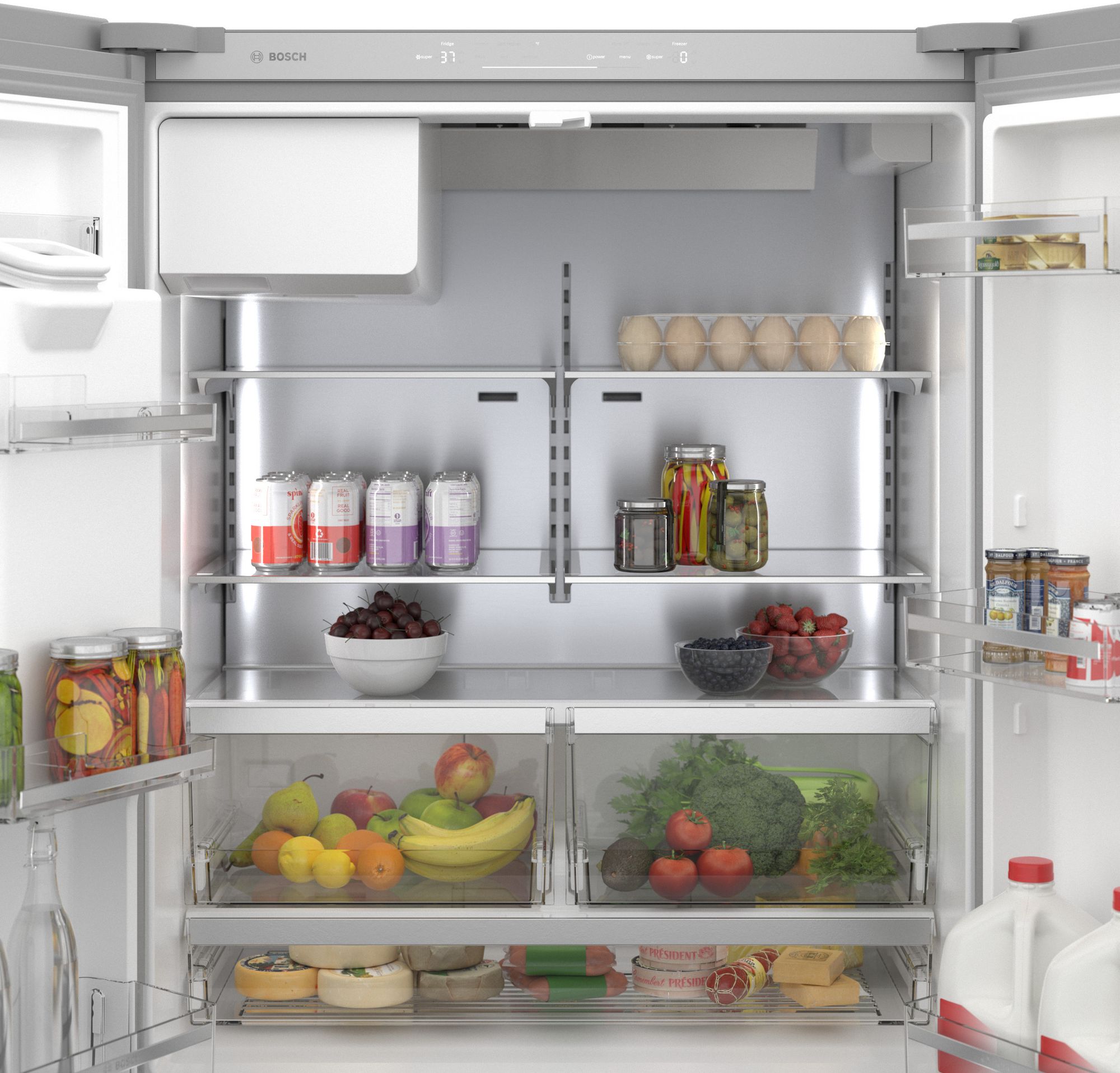 500 Series French Door Bottom Mount Refrigerator 36'' Easy clean B36CD50SNS