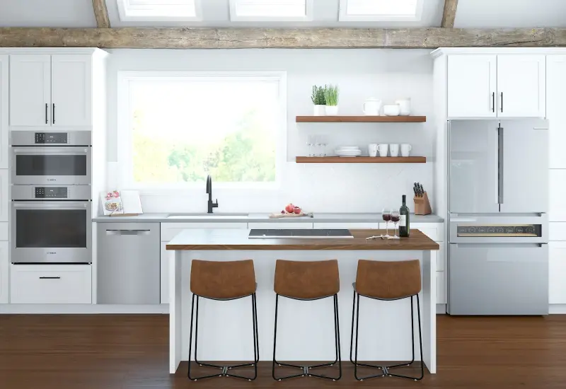 800 Series French Door Bottom Mount Refrigerator, Glass door 36'' B36CL81ENG