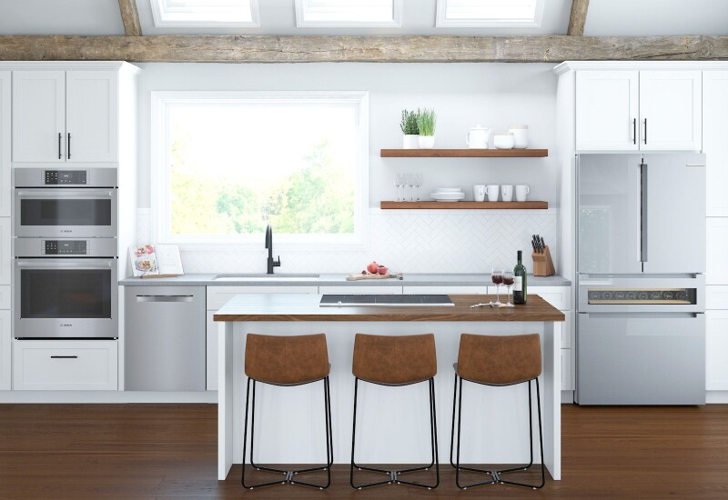 800 Series French Door Bottom Mount Refrigerator, Glass door 36'' B36CL81ENG