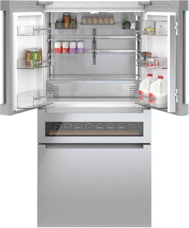 800 Series French Door Bottom Mount Refrigerator, Glass door 36'' B36CL81ENG