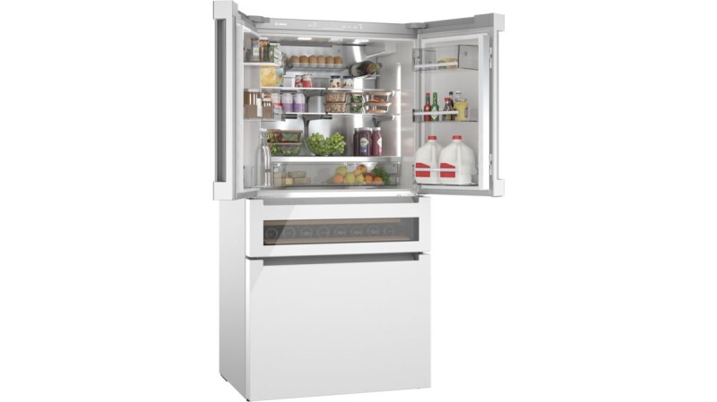 800 Series French Door Bottom Mount Refrigerator, Glass door 36'' B36CL81ENW