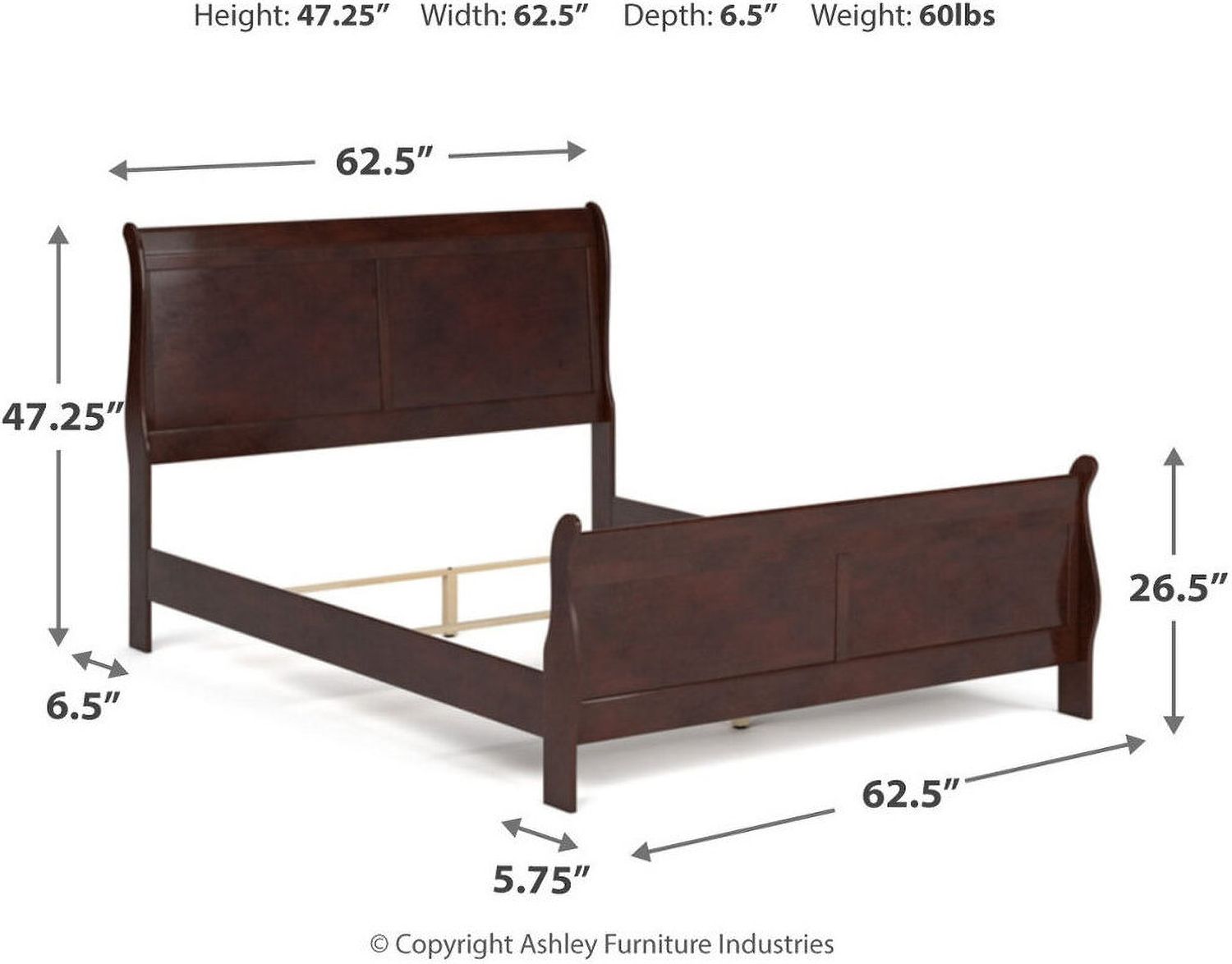 Alisdair Queen Sleigh Bed B376B2
