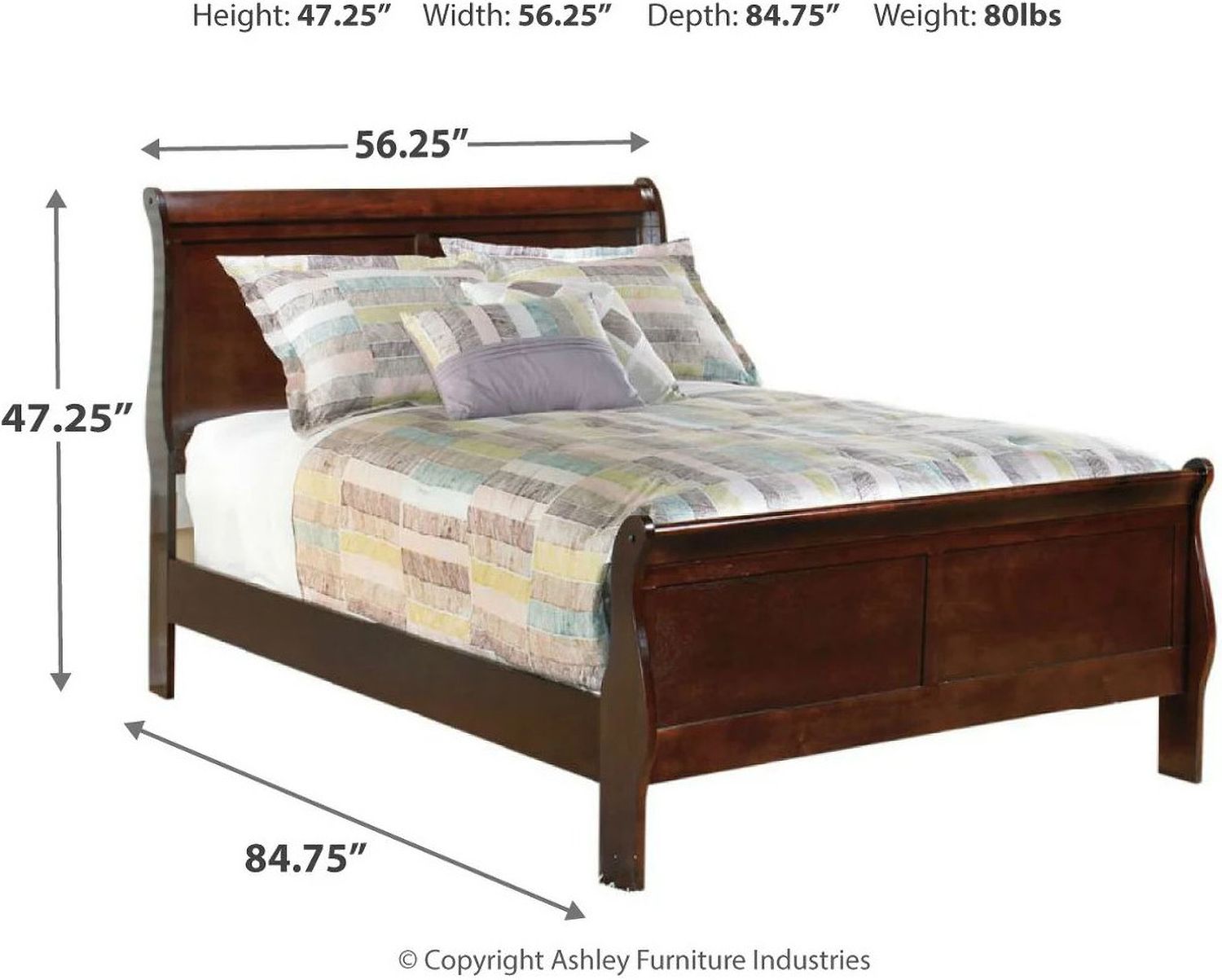 Alisdair Full Sleigh Bed B376B4