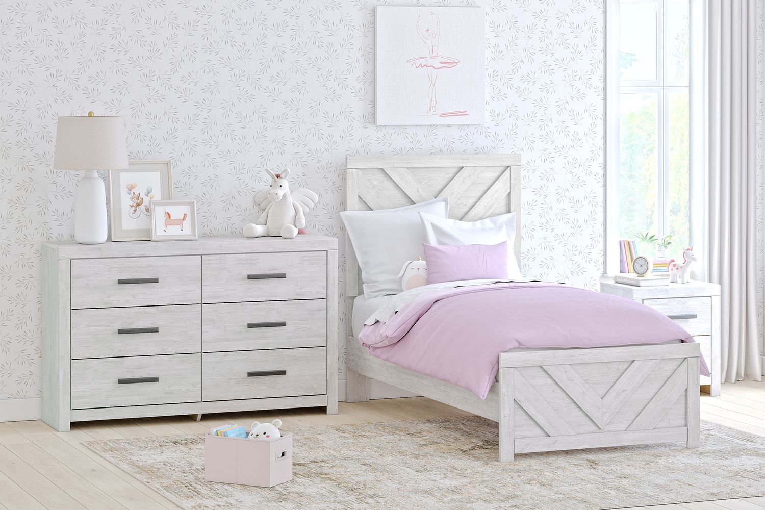 Cayboni Dresser In Washed White B378831