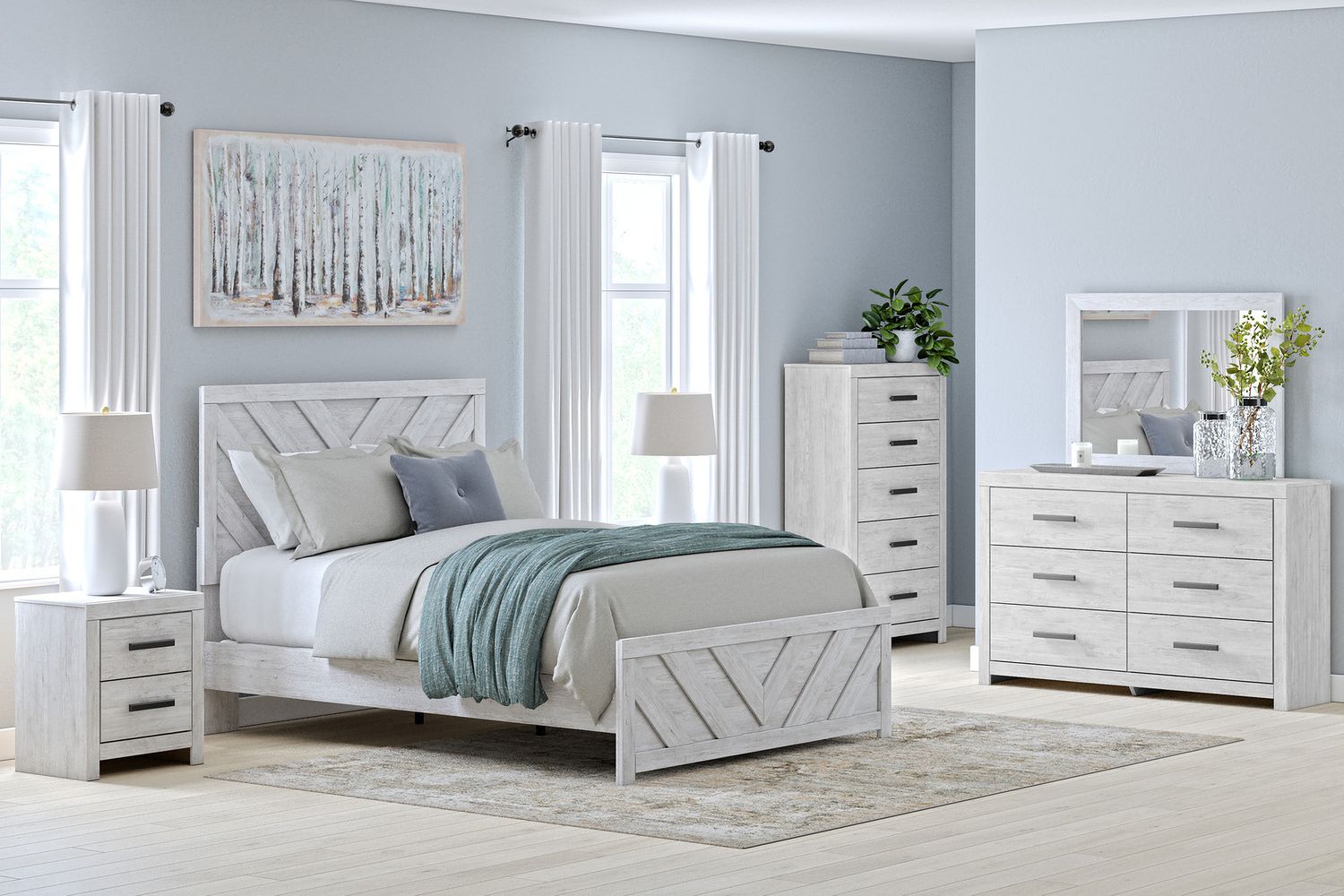 Cayboni Dresser In Washed White B378831