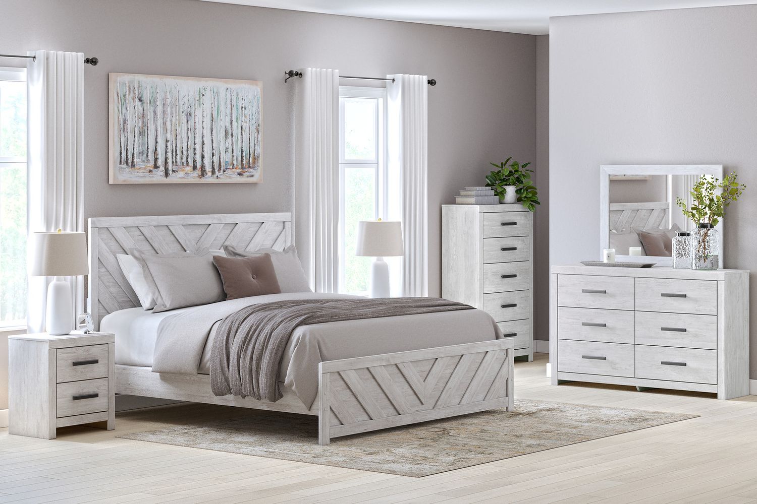 Cayboni Dresser In Washed White B378831