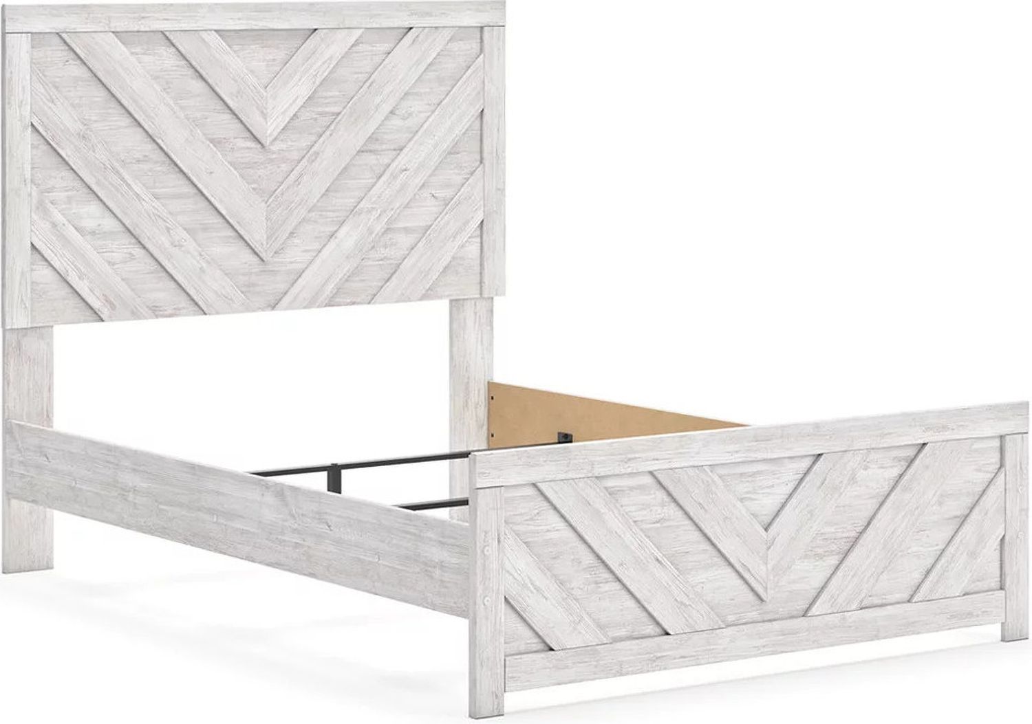 Cayboni Full Panel Bed In Washed White B3788B2