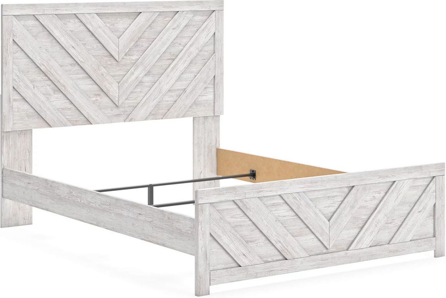 Cayboni Queen Panel Bed In White Wash B3788B4