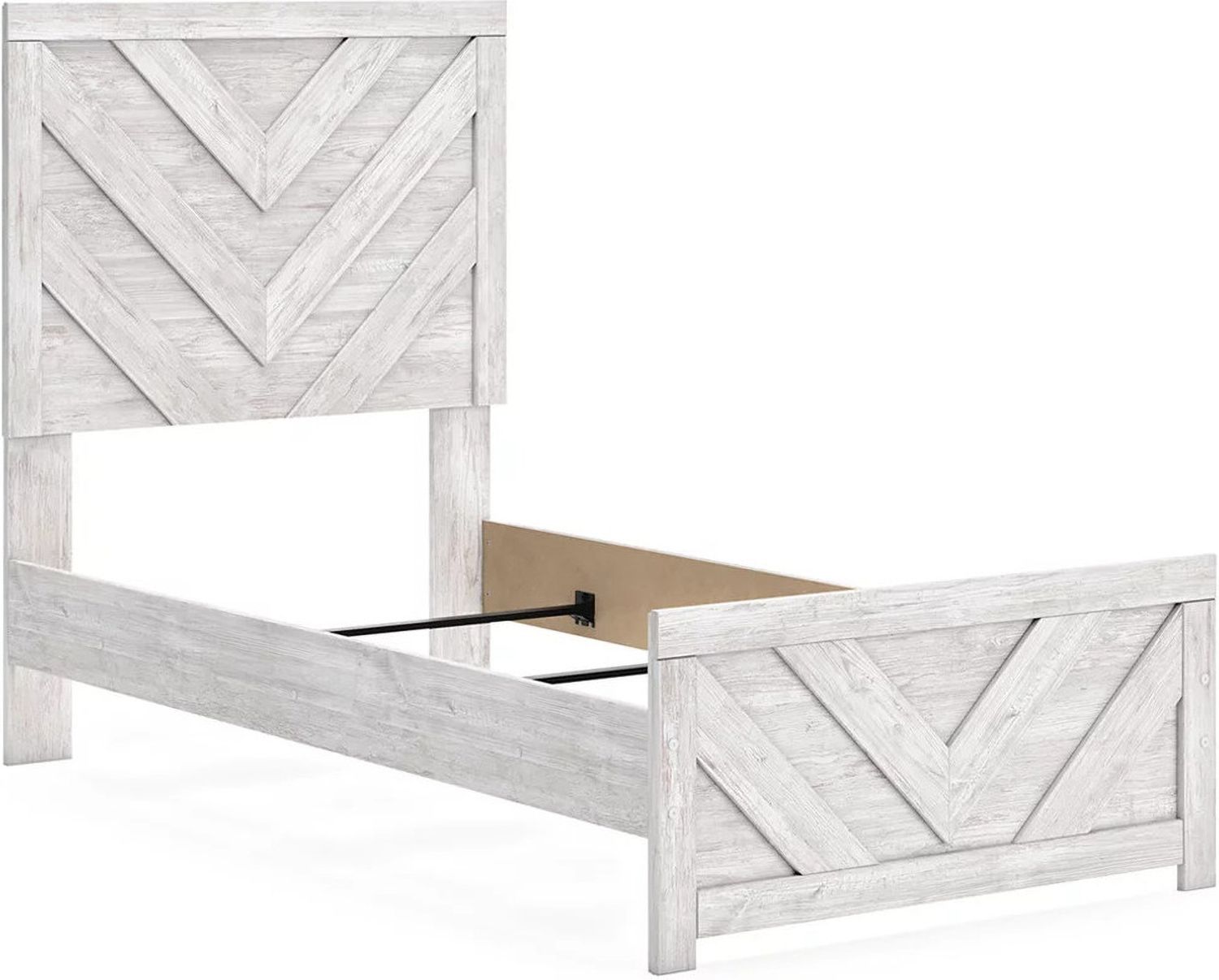 Cayboni Twin Panel Bed In Washed White B3788B6