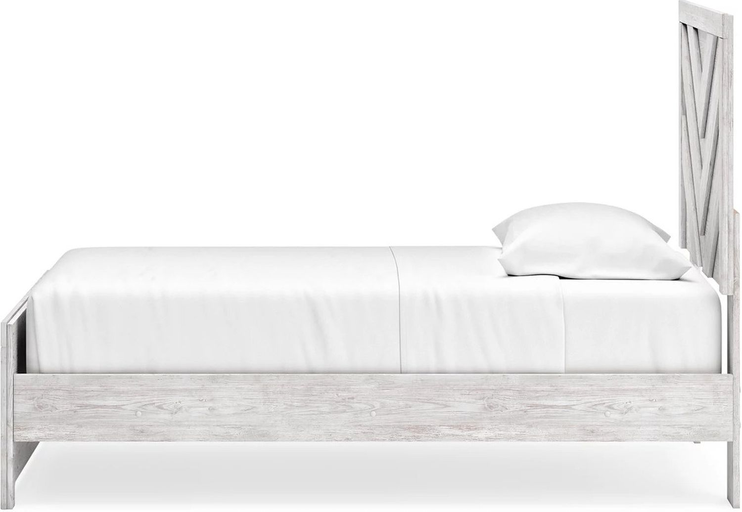 Cayboni Twin Panel Bed In Washed White B3788B6