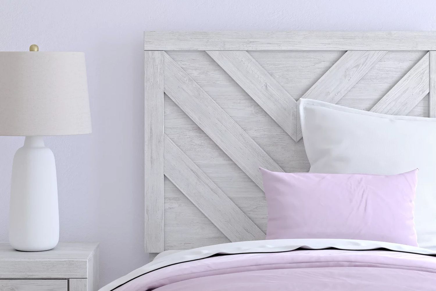 Cayboni Twin Panel Bed In Washed White B3788B6