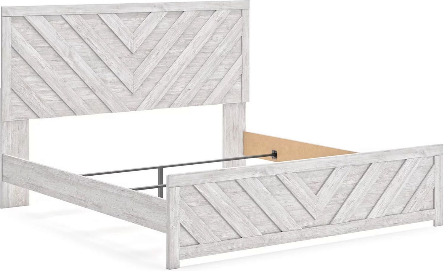 Cayboni King Panel Bed In Washed White B3788B7