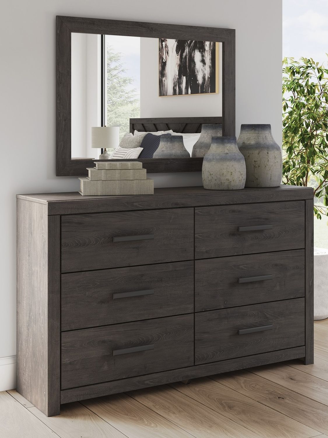 Prendonea Bedroom Mirror In Charcoal B378936