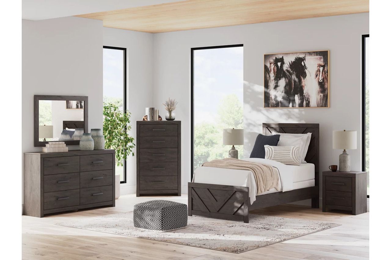 Prendonea Nightstand In Charcoal B378992