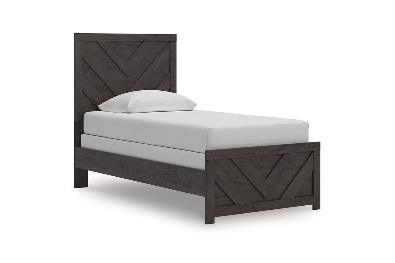 Prendonea Twin Panel Bed In Charcoal B3789B2