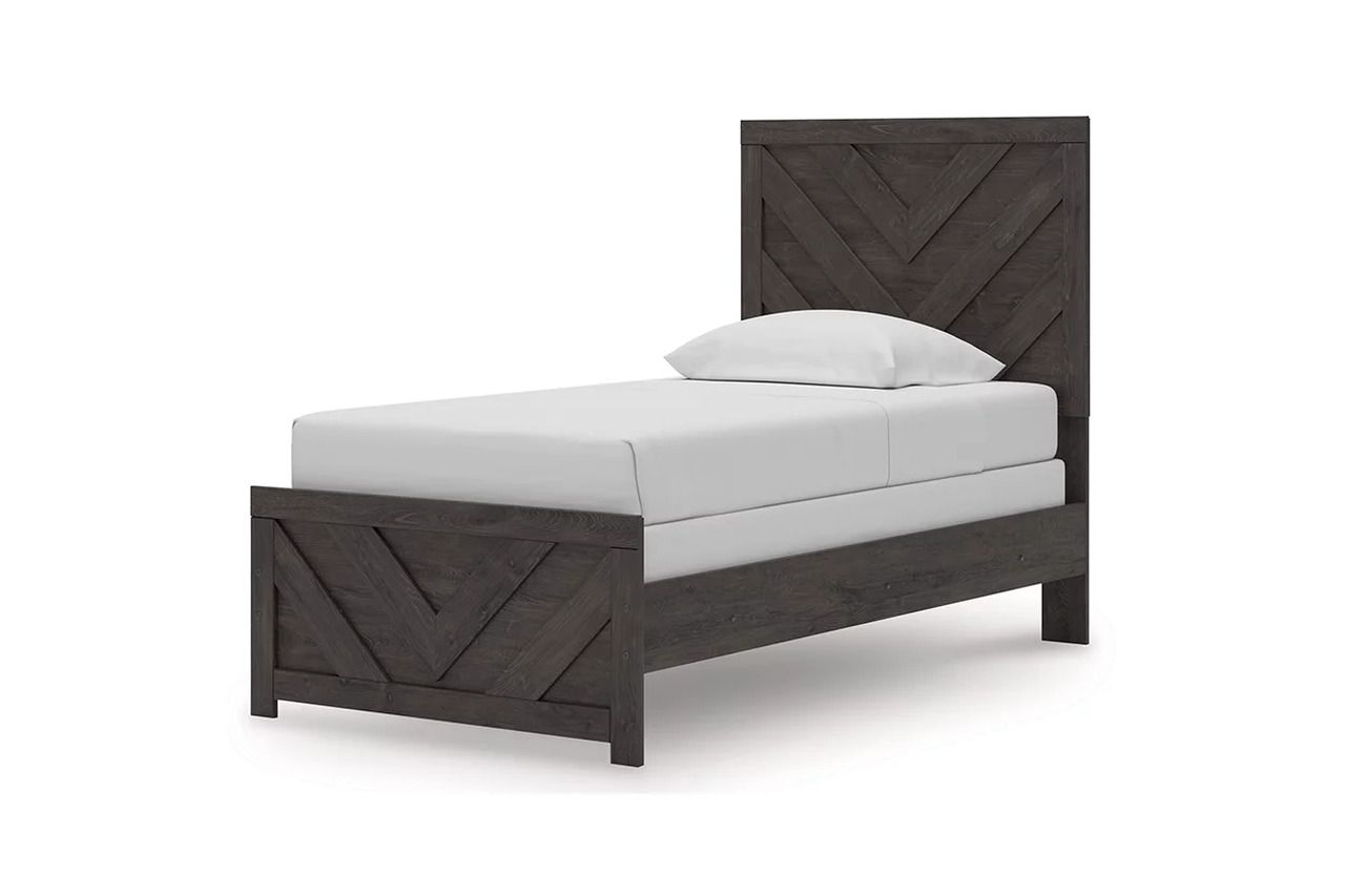 Prendonea Twin Panel Bed In Charcoal B3789B2