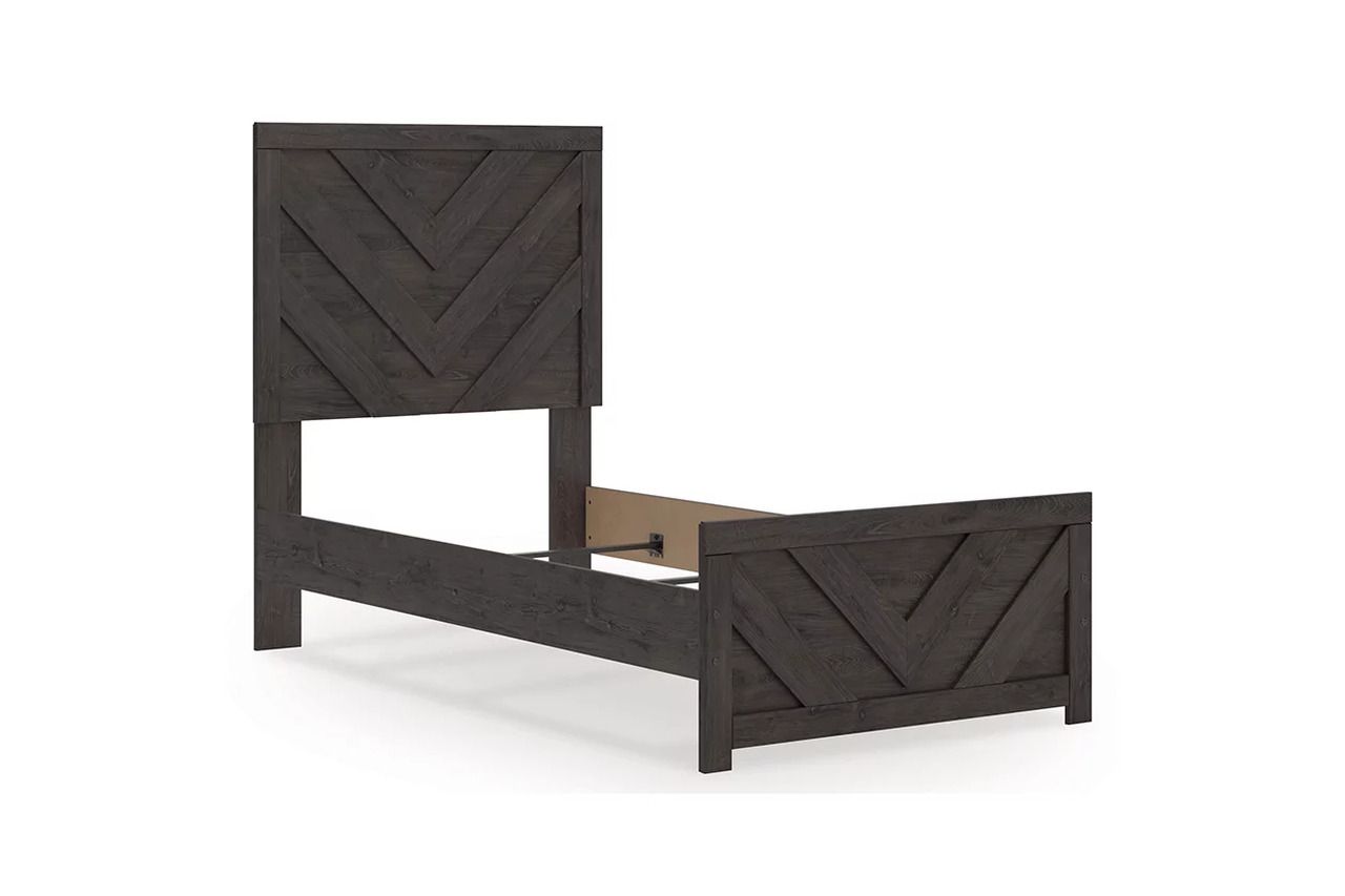 Prendonea Twin Panel Bed In Charcoal B3789B2