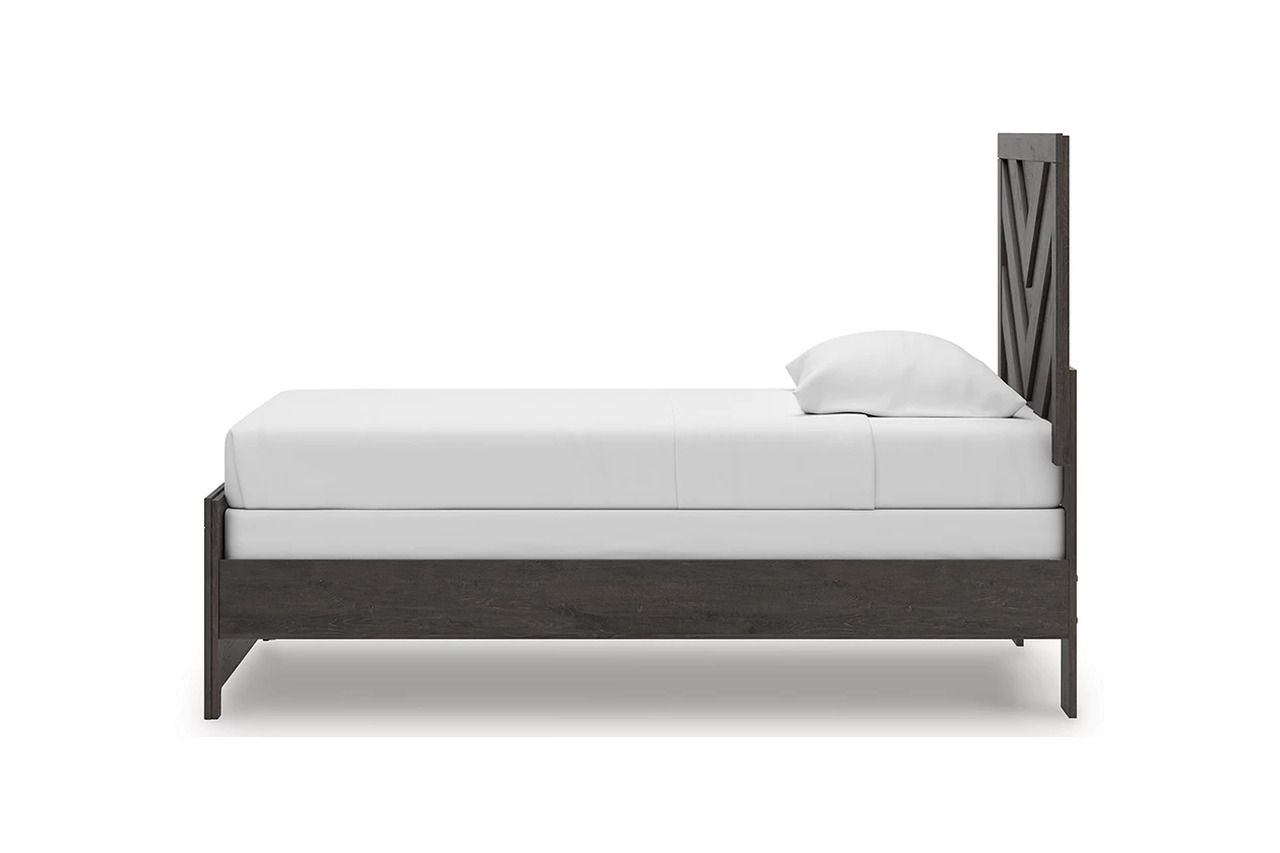 Prendonea Twin Panel Bed In Charcoal B3789B2