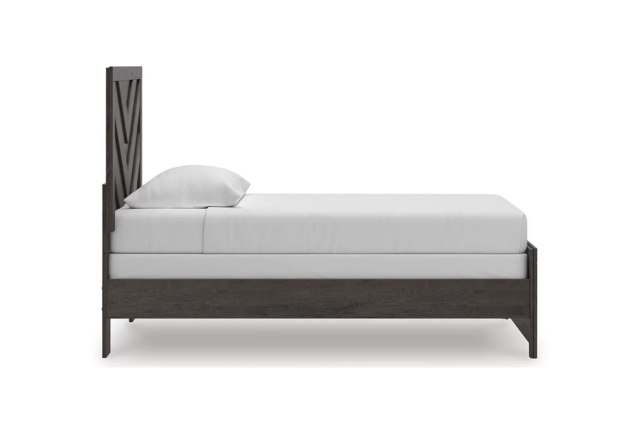 Prendonea Twin Panel Bed In Charcoal B3789B2