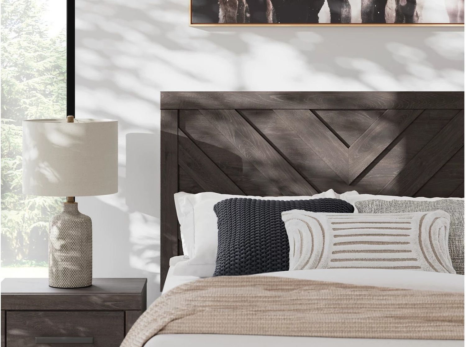 Prendonea Full Panel Bed In Charcoal B3789B3