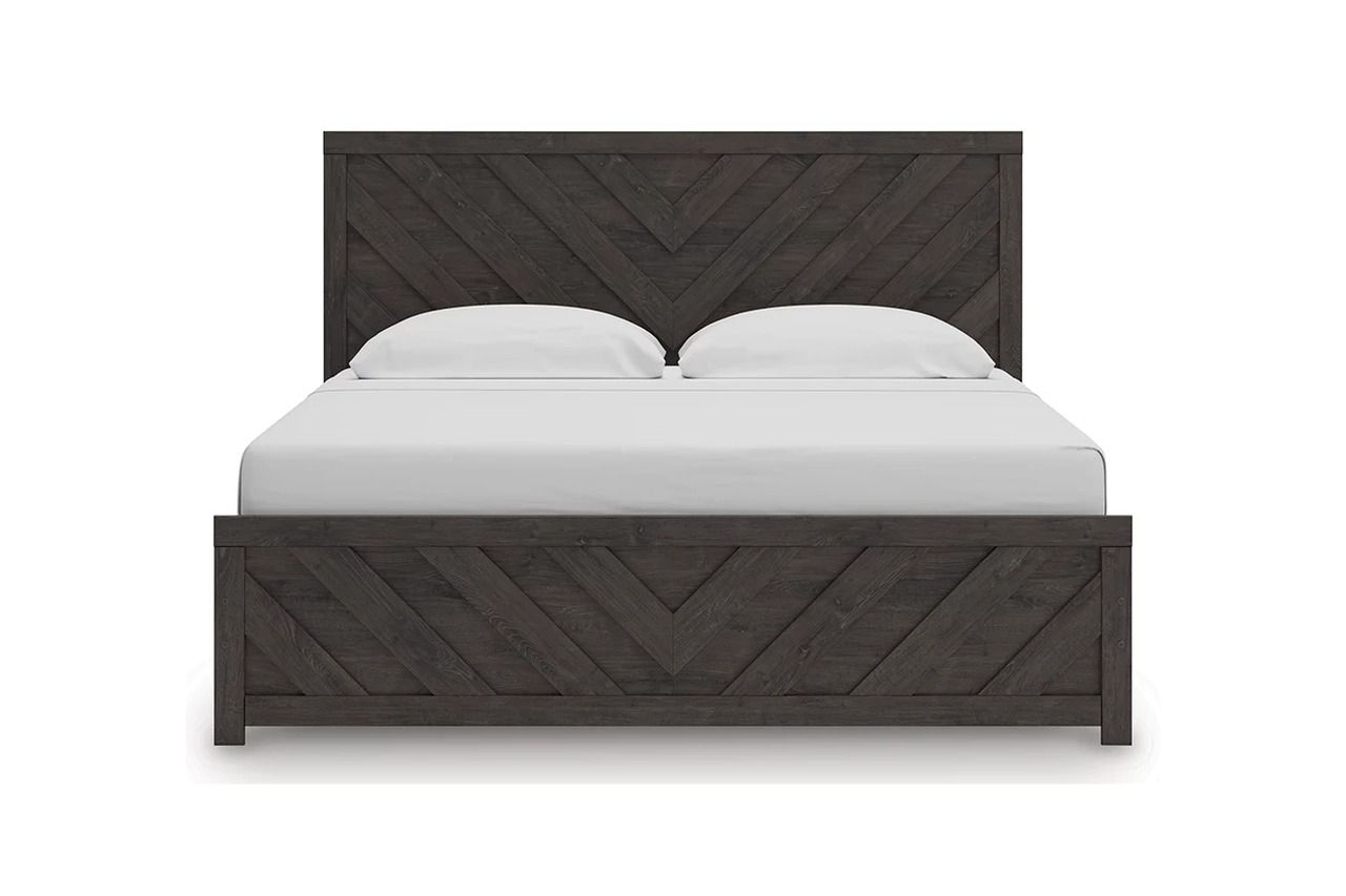 Prendonea King Panel Bed In Charcoal B3789B8