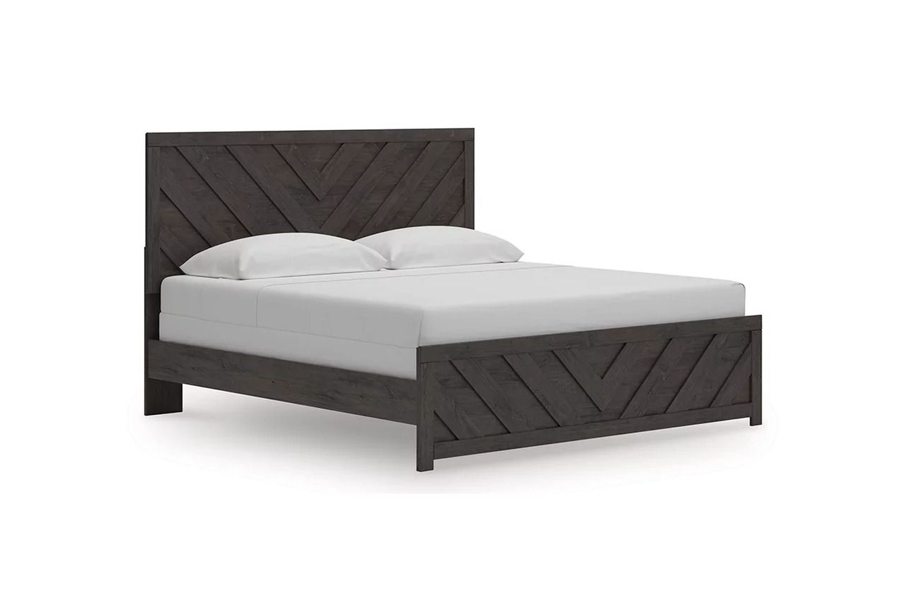 Prendonea King Panel Bed In Charcoal B3789B8