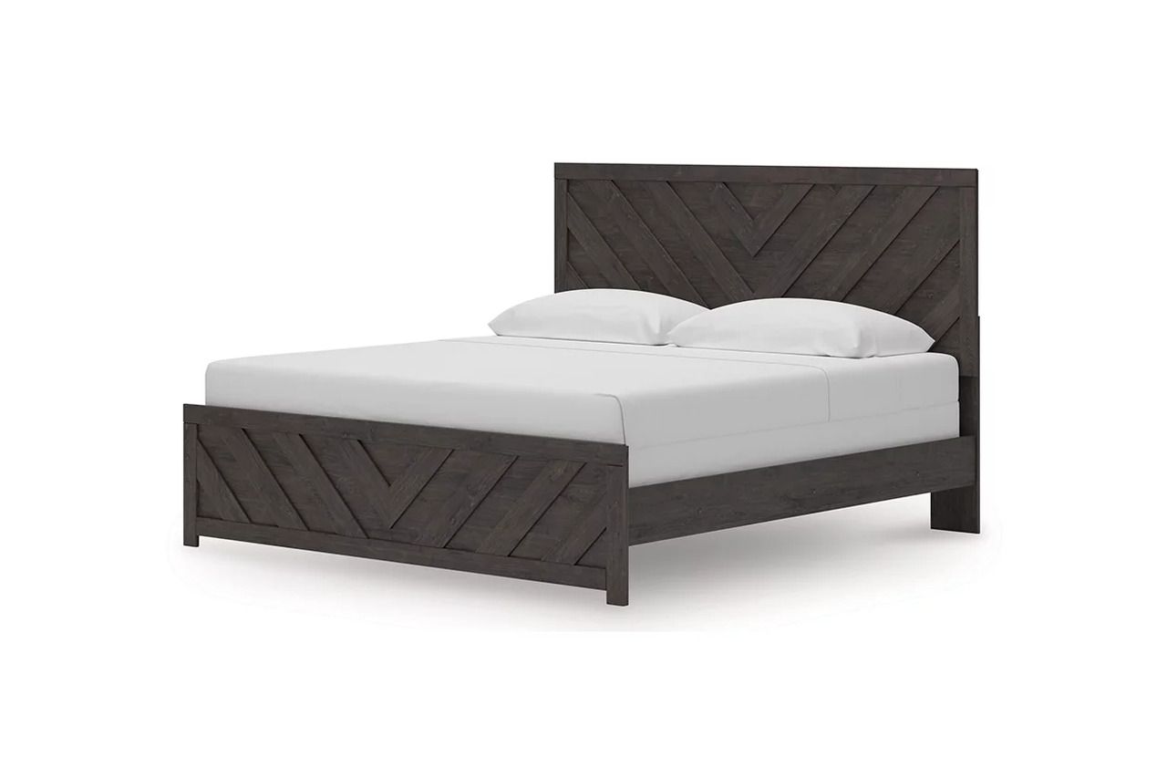 Prendonea King Panel Bed In Charcoal B3789B8