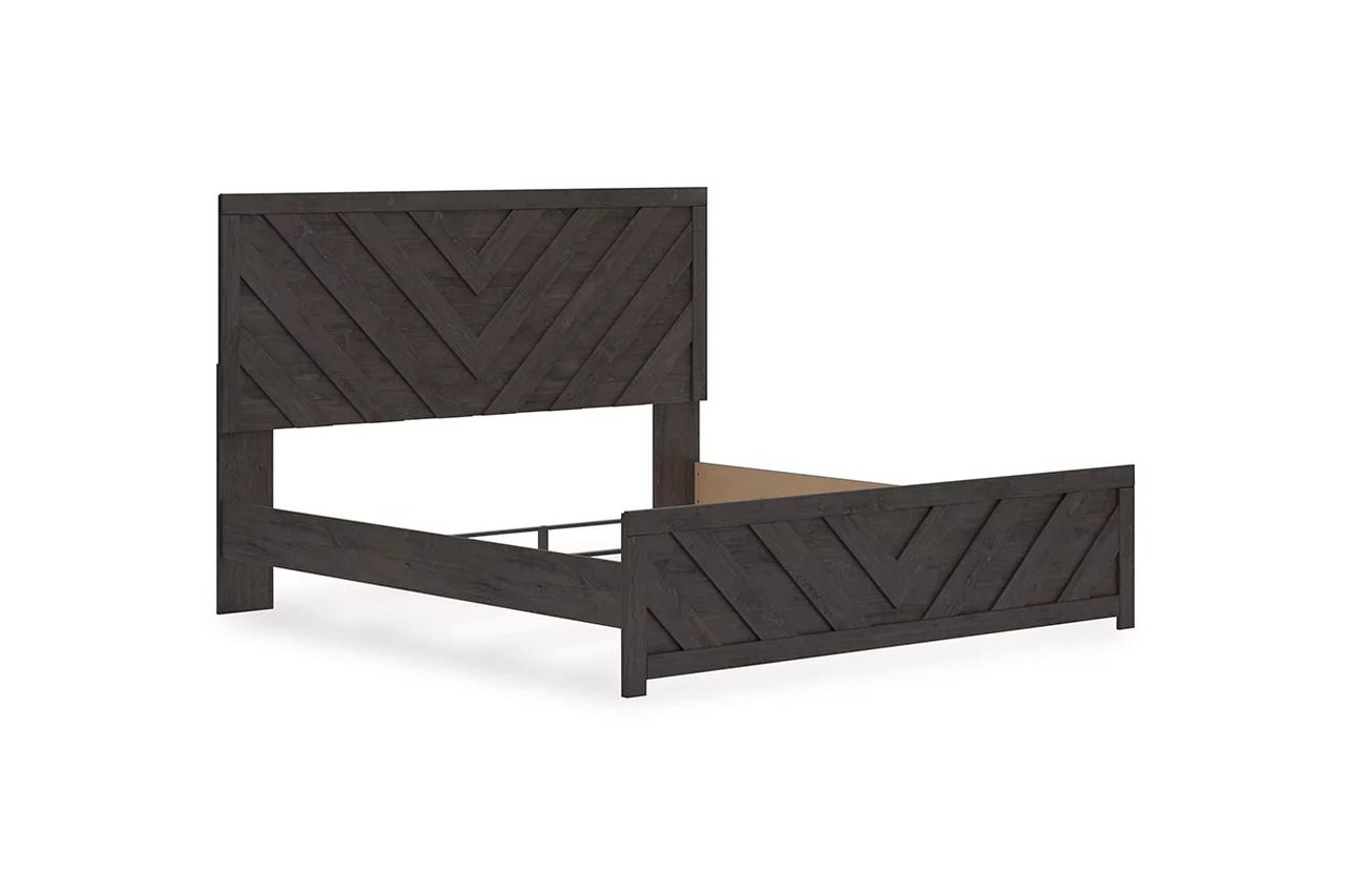 Prendonea King Panel Bed In Charcoal B3789B8