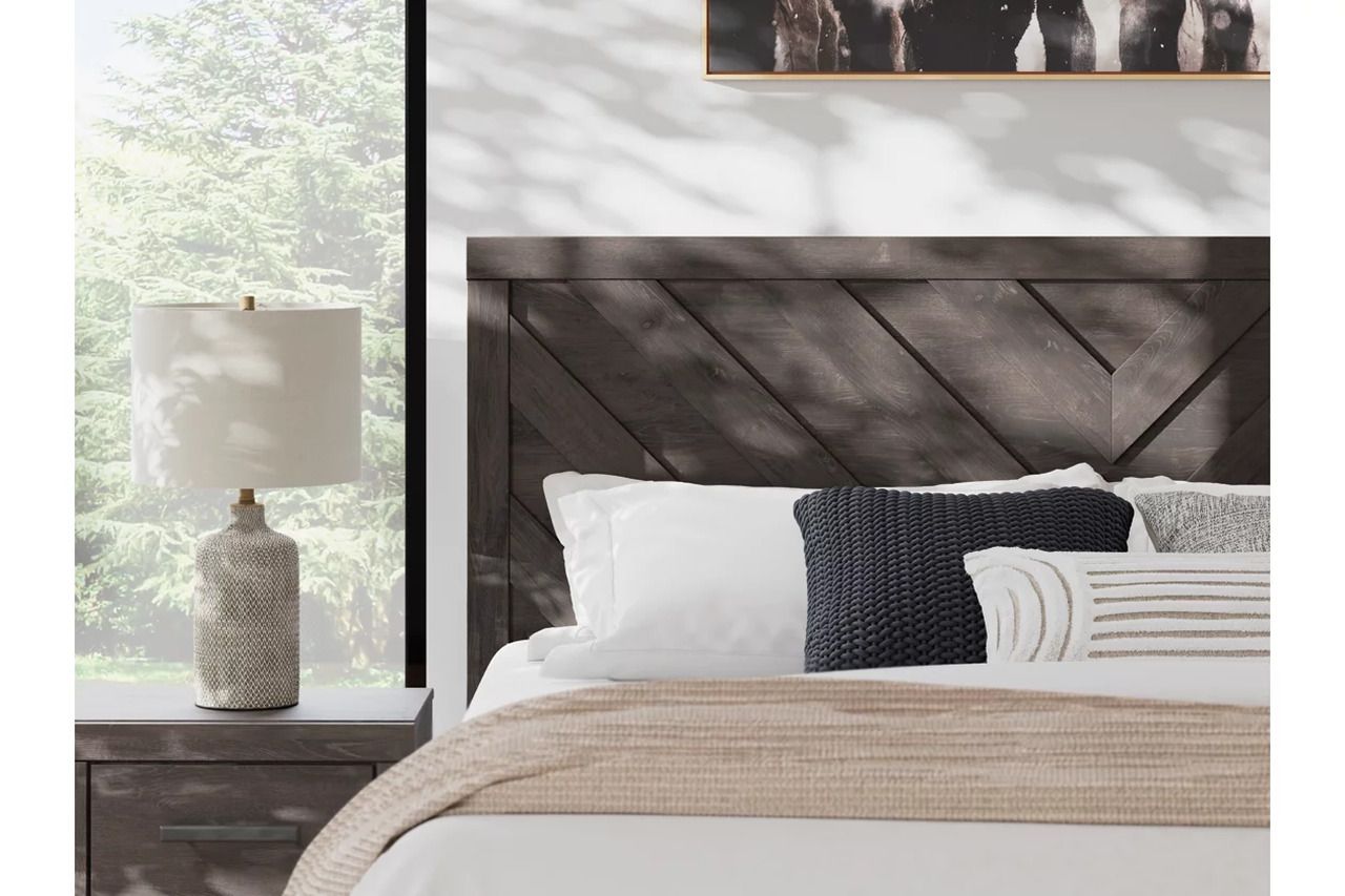 Prendonea King Panel Bed In Charcoal B3789B8