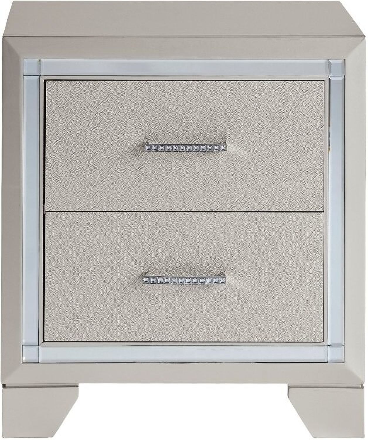 Lonnix Silver 2 Drawer Nightstand B41092