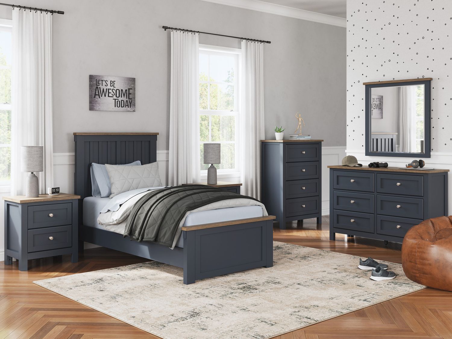 Landocken Dresser In Brown/Blue B41421