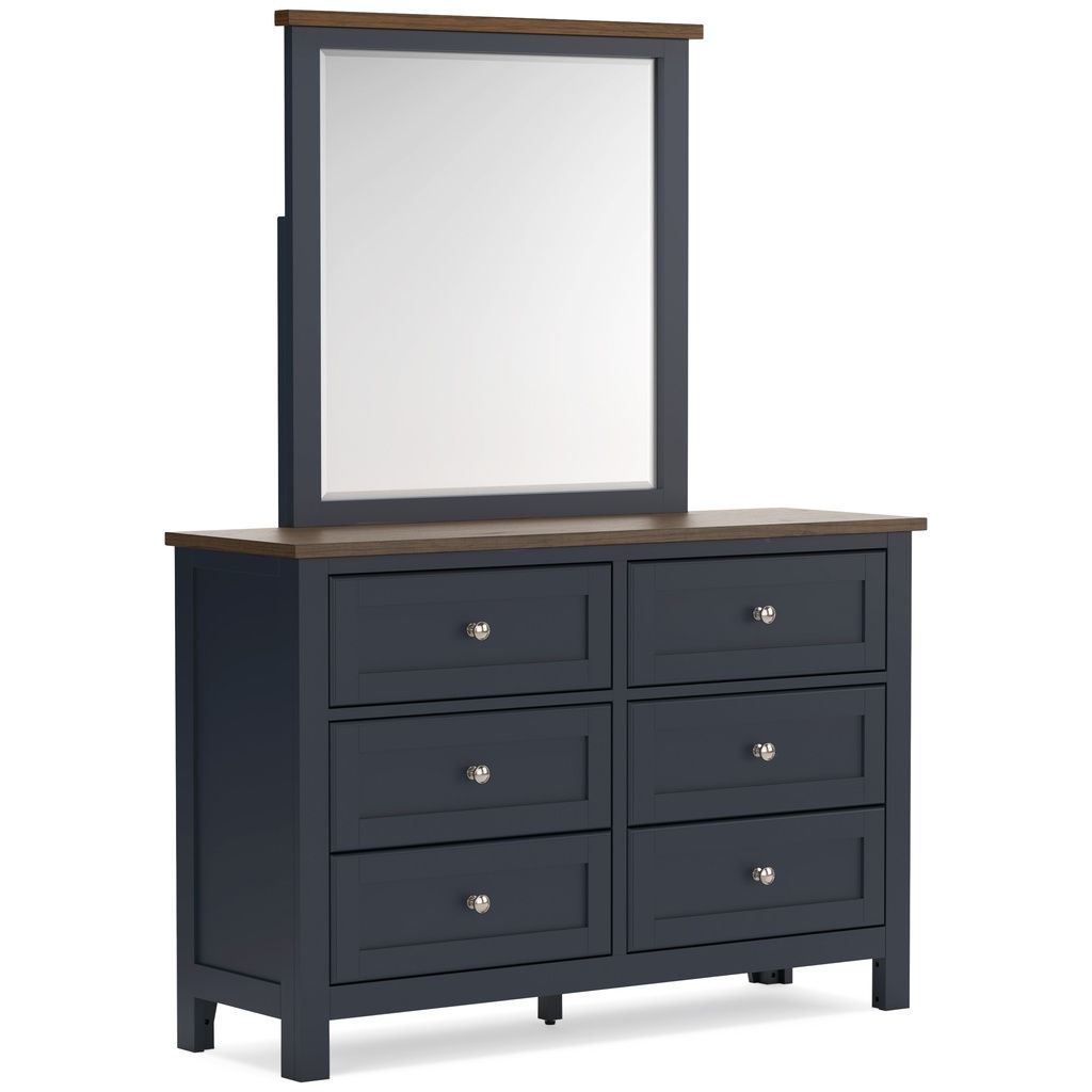 Landocken Bedroom Mirror In Brown/Blue B41426