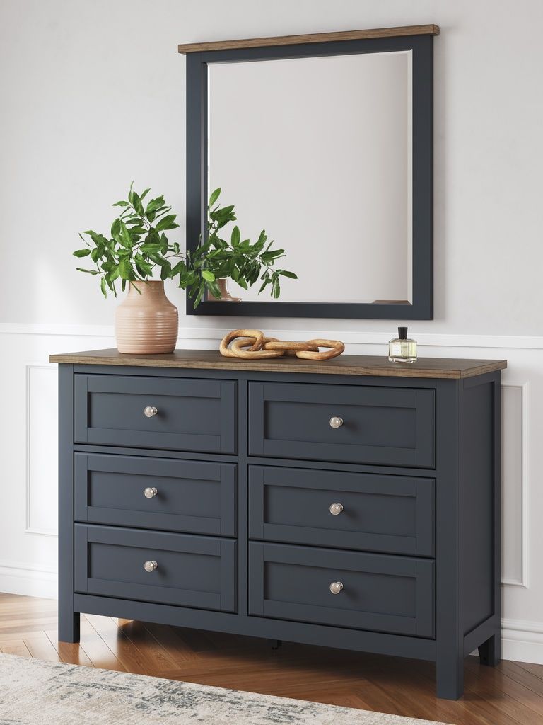 Landocken Bedroom Mirror In Brown/Blue B41426