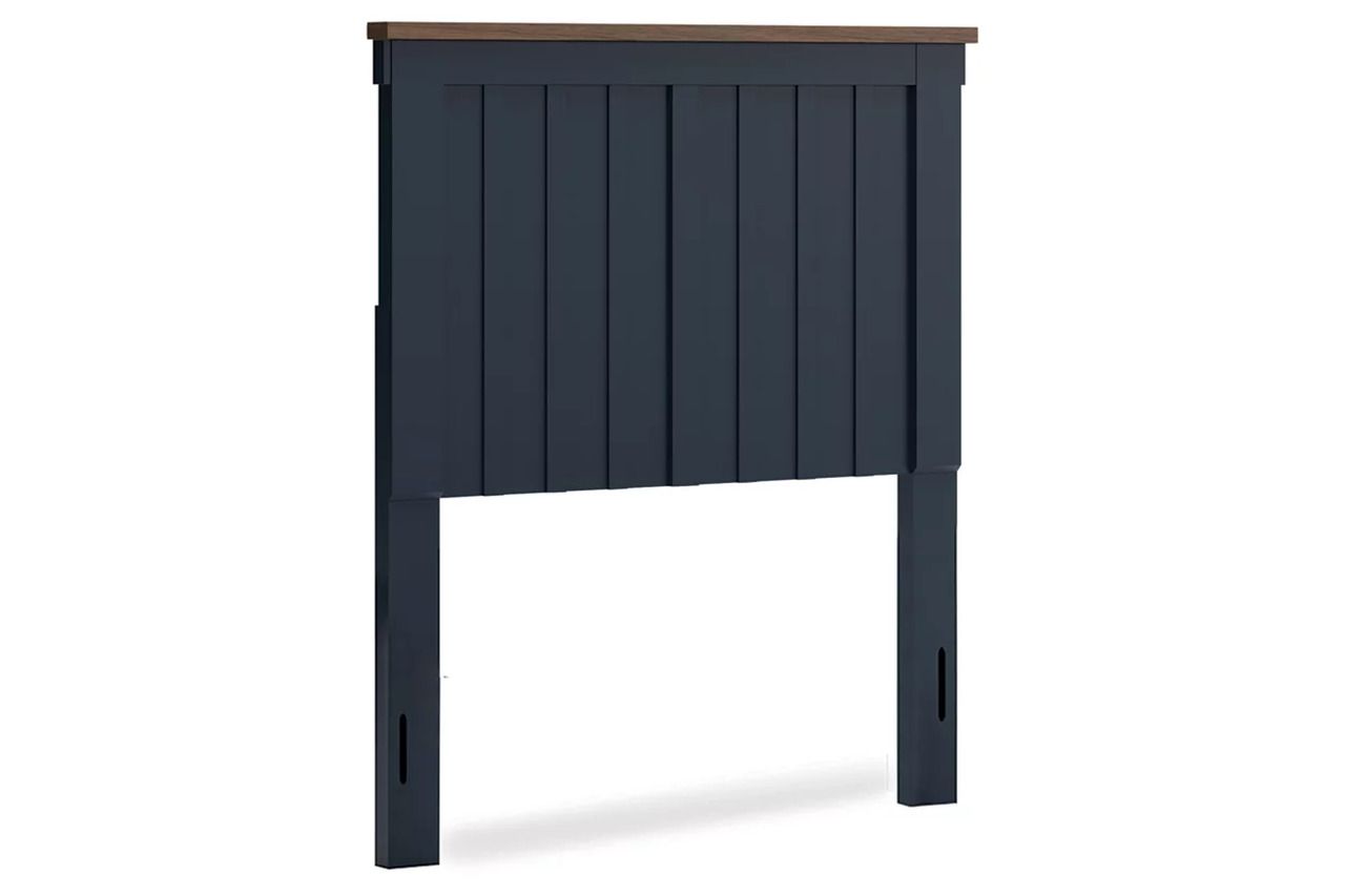 Landocken Twin Panel Headboard In Brown and Blue B41453